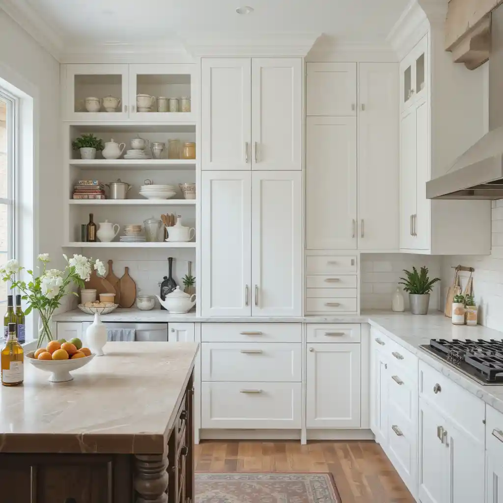 Full-Height White Cabinets