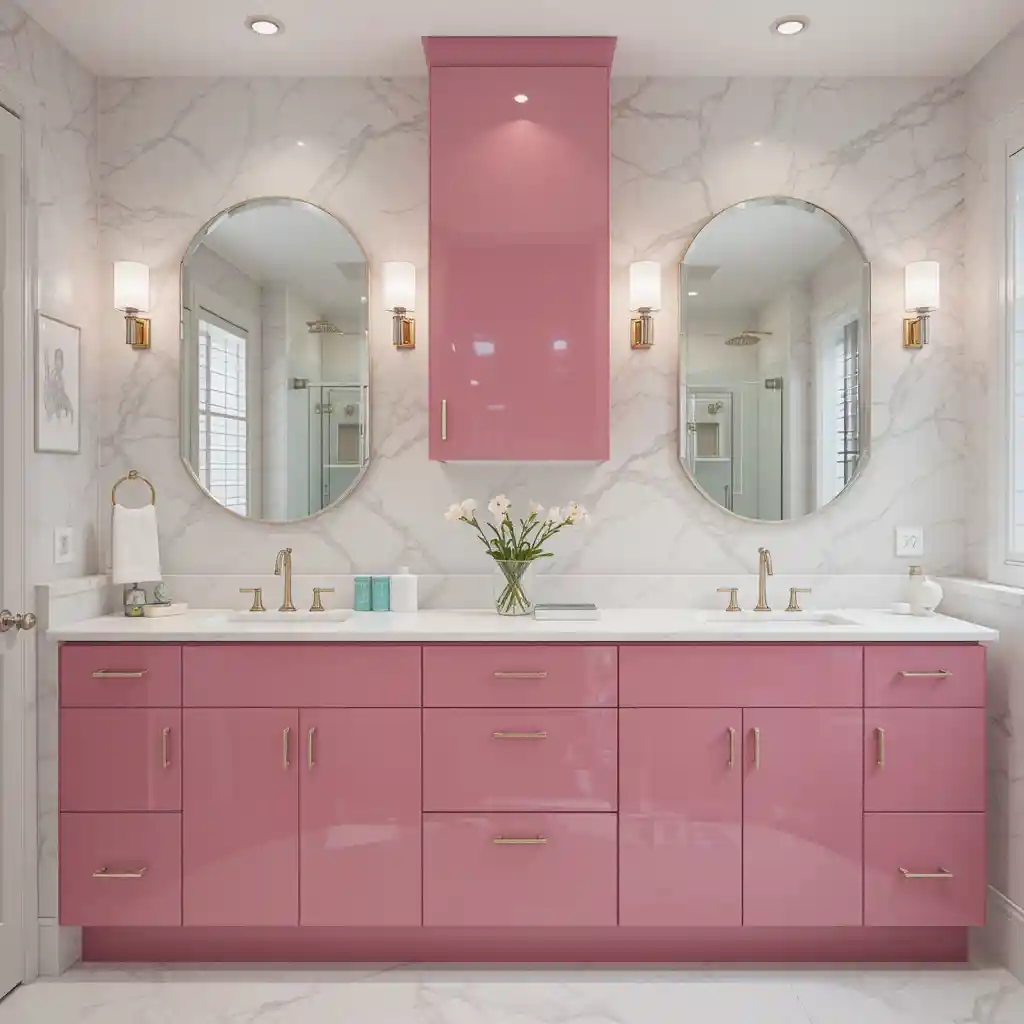 Glossy Pink Cabinets