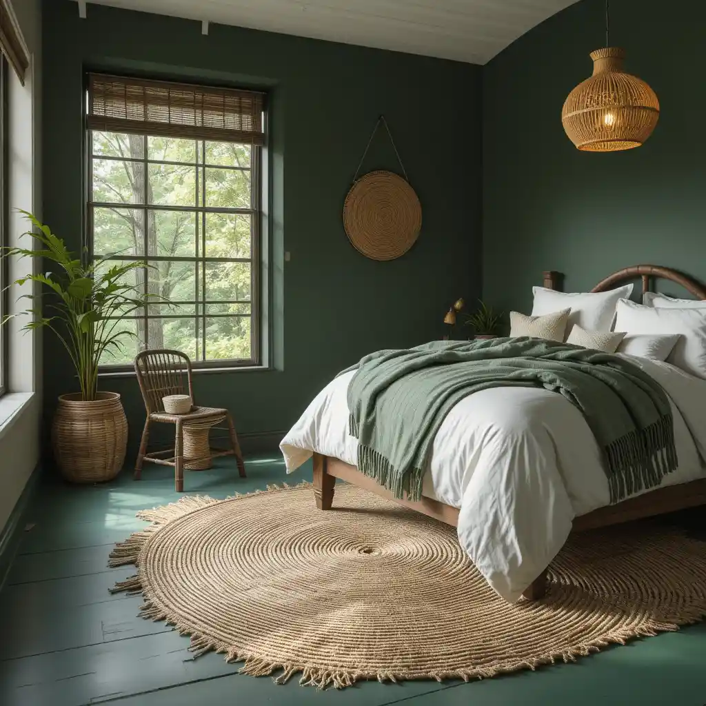 Green and Natural Fiber Rugs