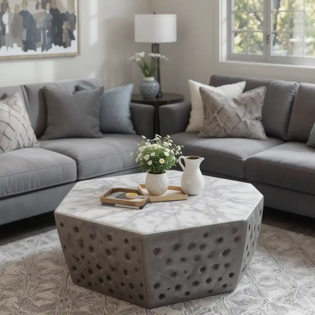 Hexagonal Table for a Geometric Touch