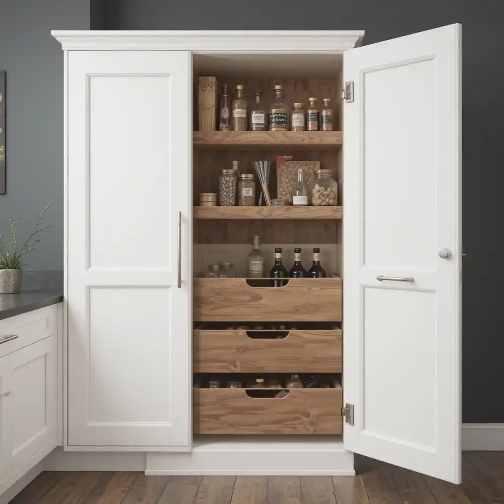 Hidden Drawer Pantry Cabinet