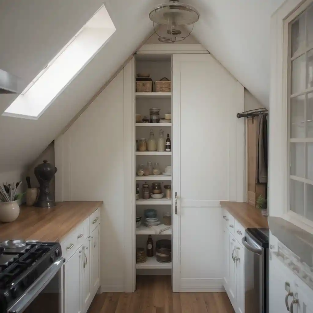 Hidden Pantry Behind Panels