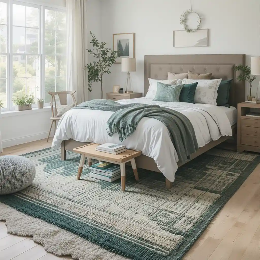 Layered Forest Green Rugs