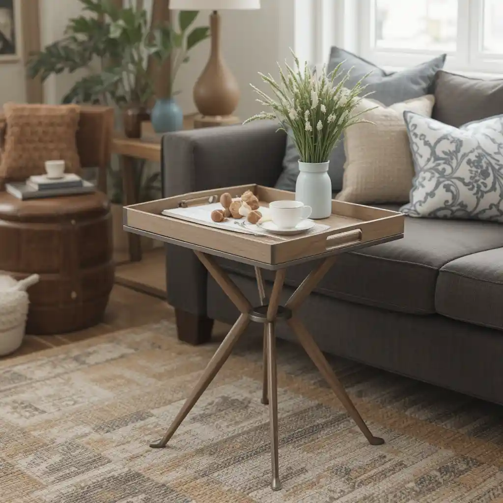 Lightweight Metal Tray Table