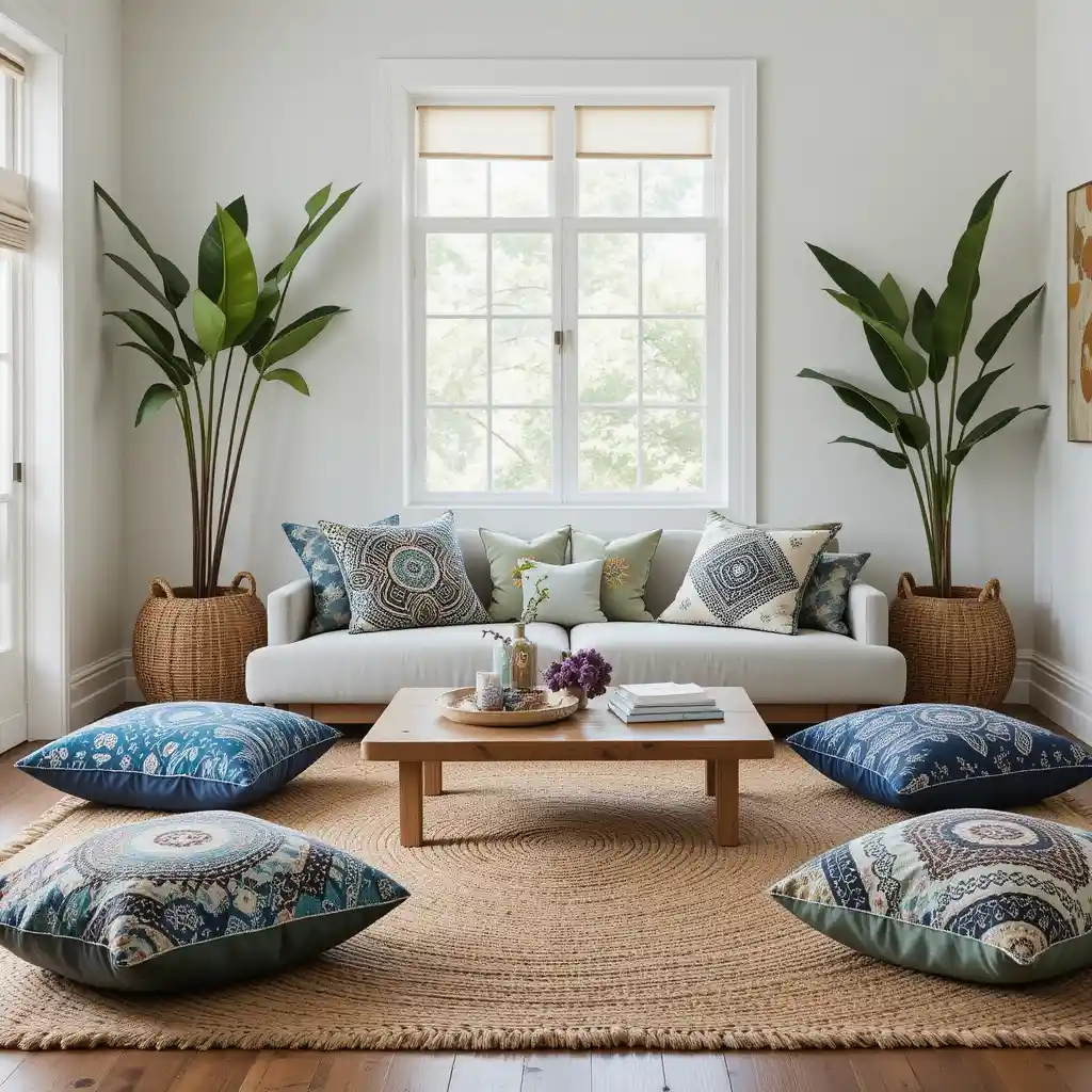 Low Seating with Moroccan Floor Cushions