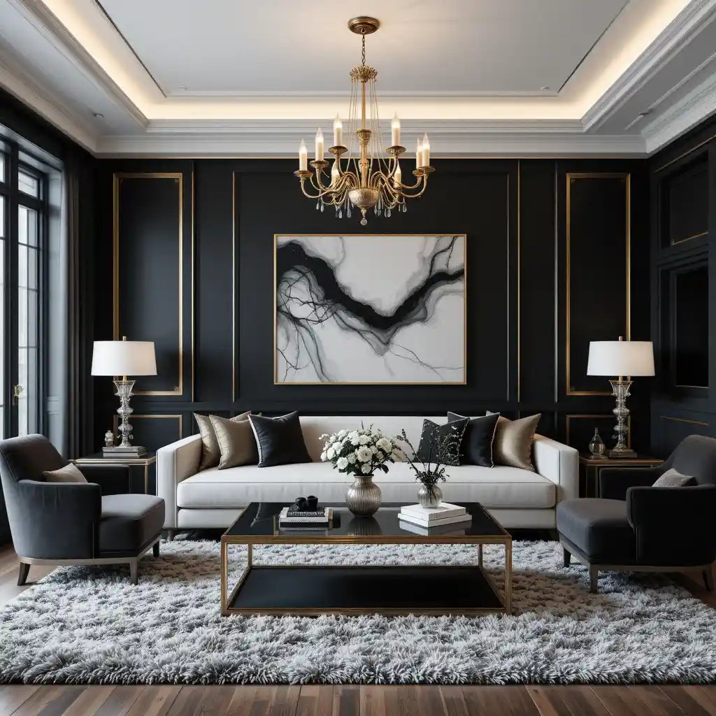 Luxe Monochrome with Gold Accents