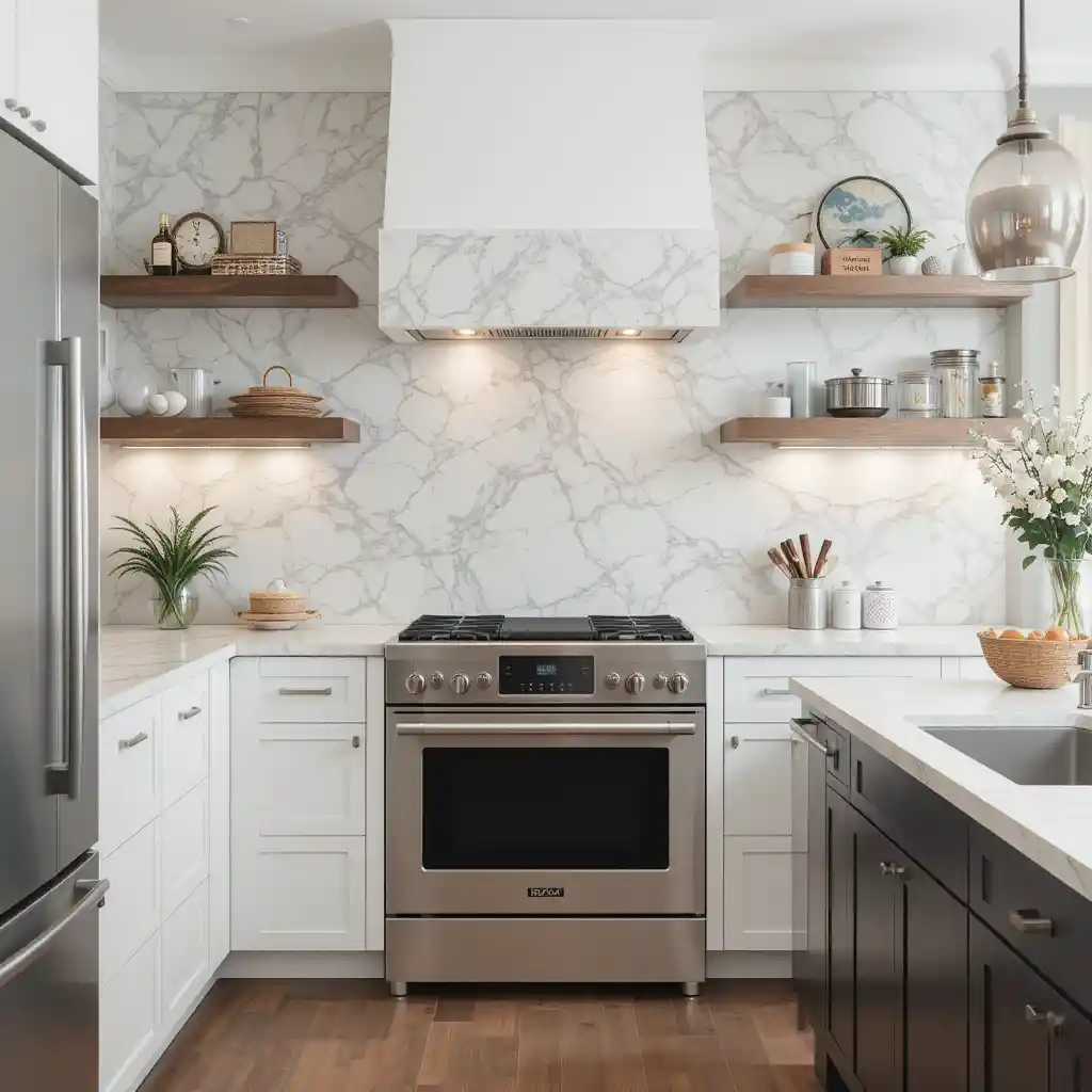 Marble with White Veins