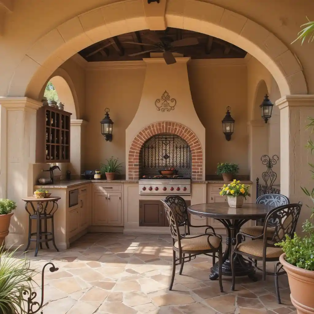 Mediterranean-Style Outdoor Kitchen