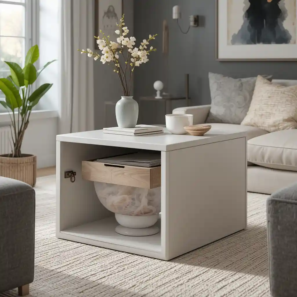 Minimalist Cube Table with Storage