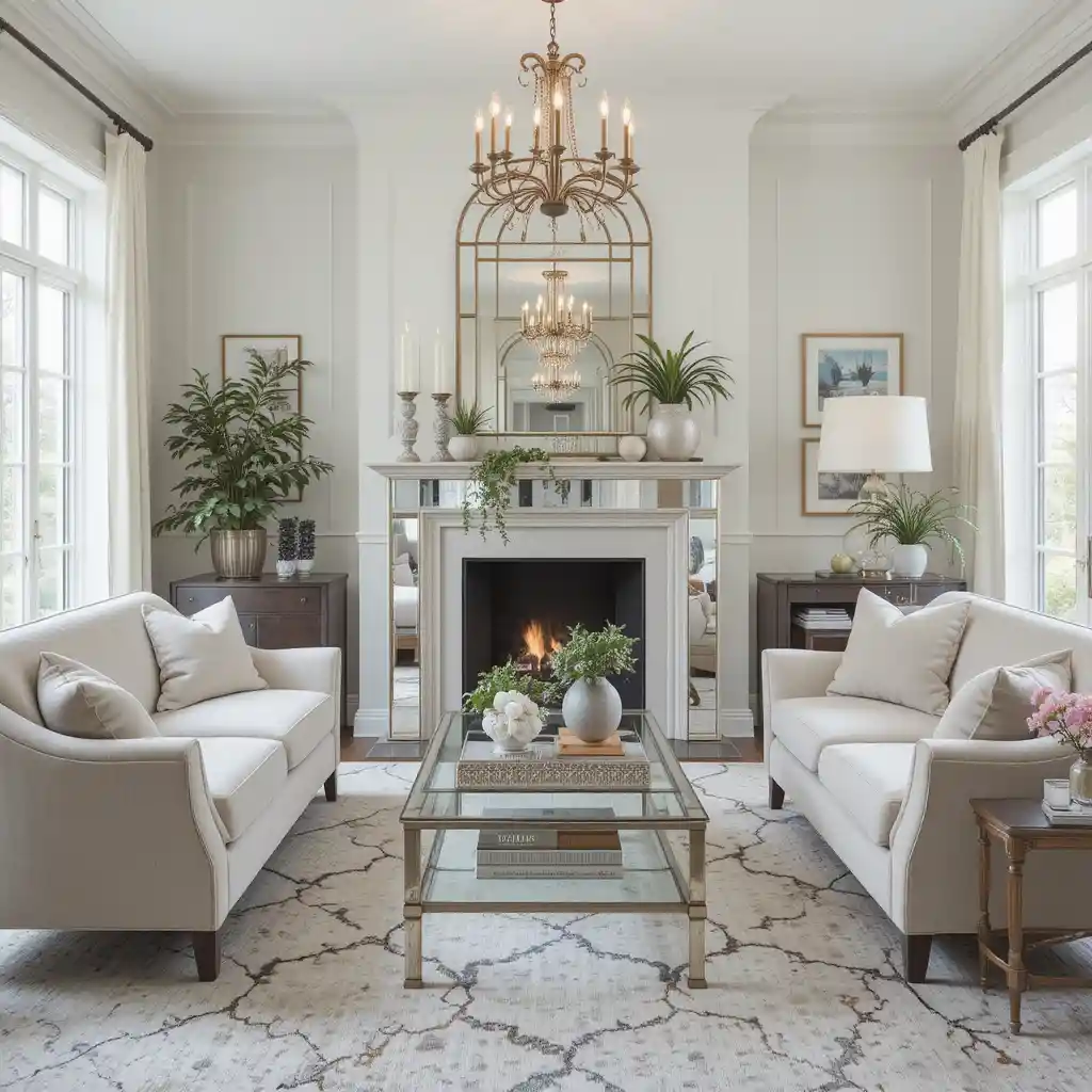 Mirrored Mantel for a Brighter Look
