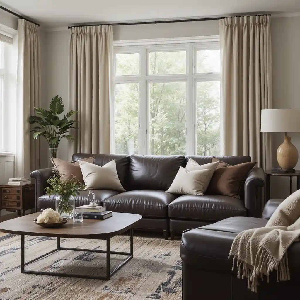Mixed Textures with Leather and Linen
