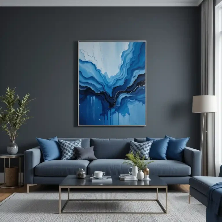 32 Modern Blue and Grey Living Room Decor Ideas