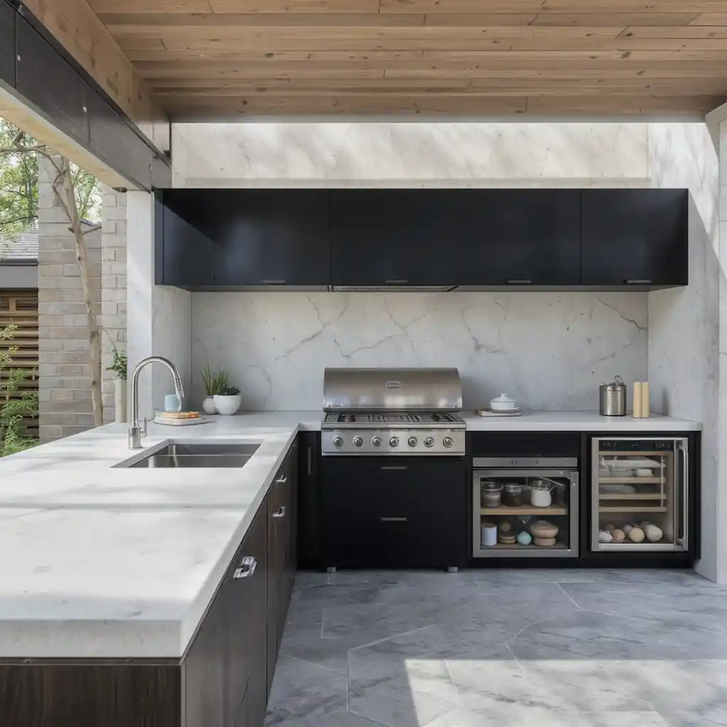 Modern Minimalist Outdoor Kitchen