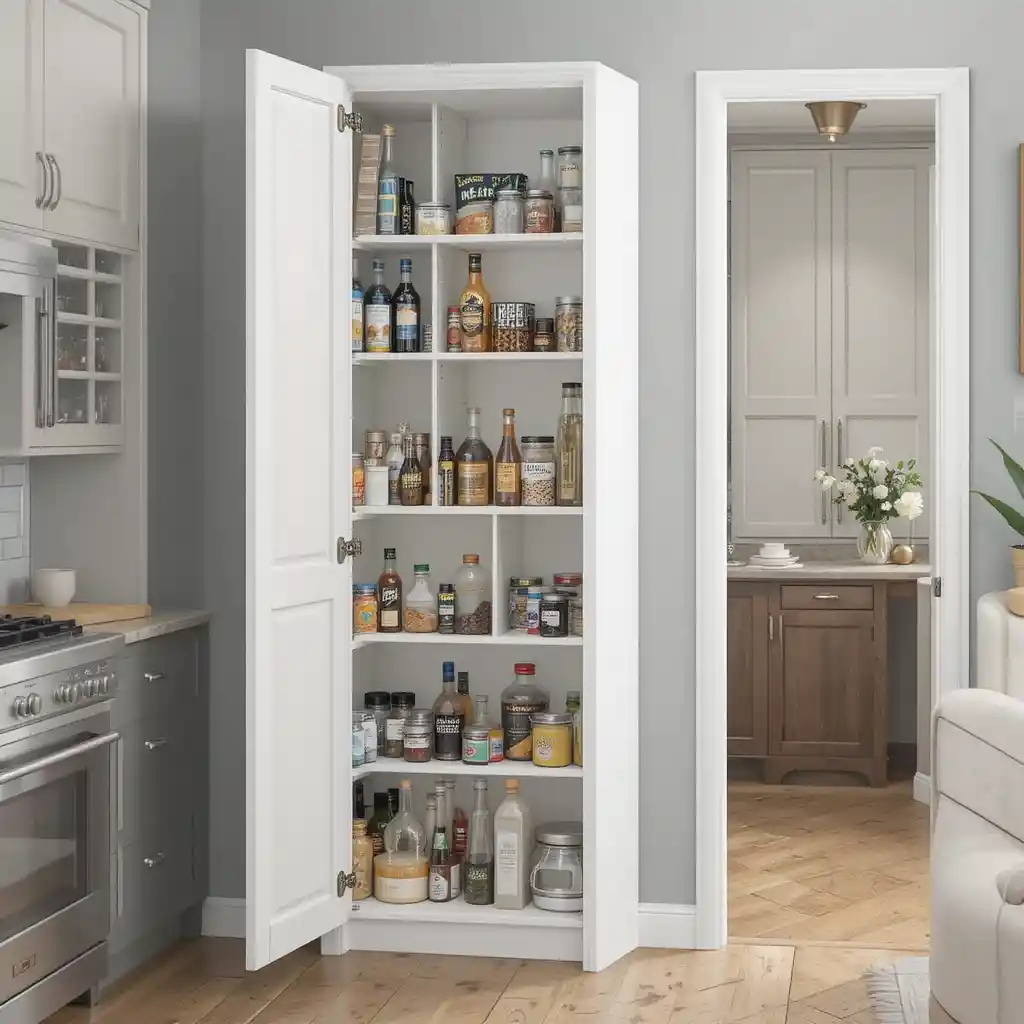 Narrow Pantry with Adjustable Shelves