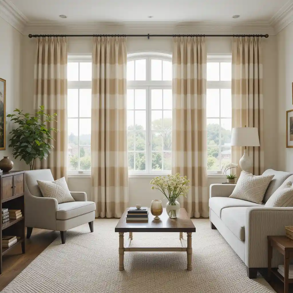 Neutral Stripe Curtains