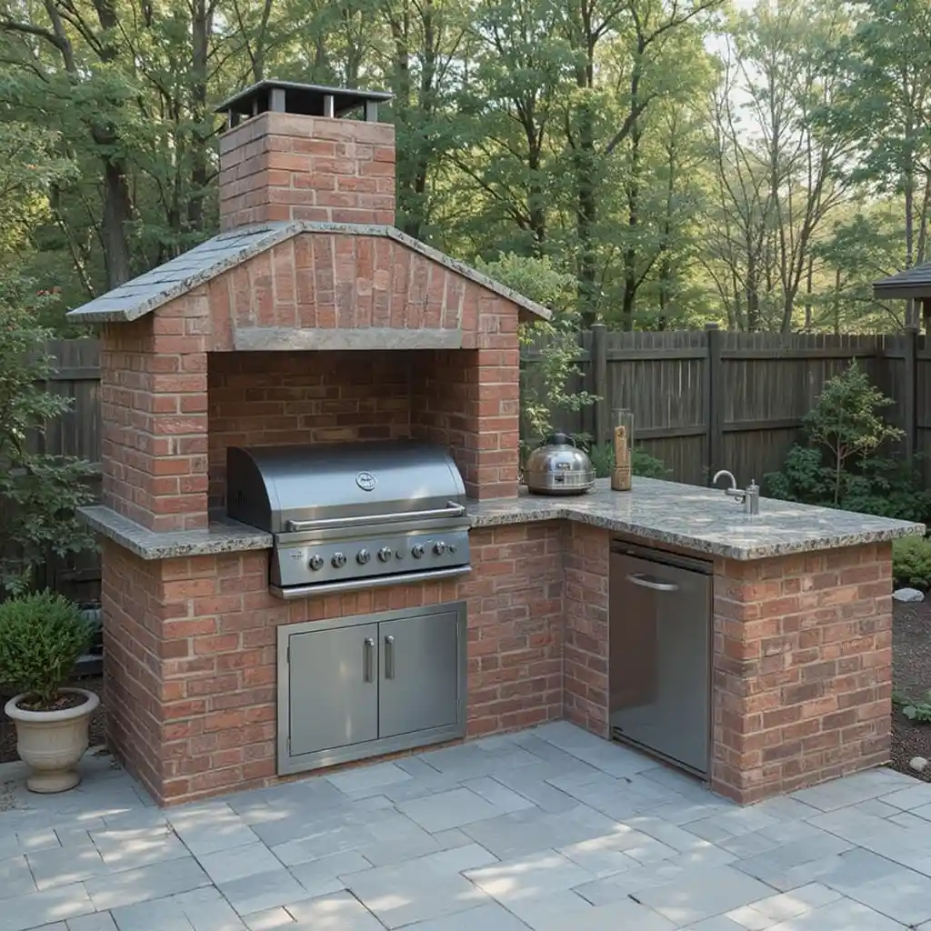 Outdoor Kitchen with a Smoker Station
