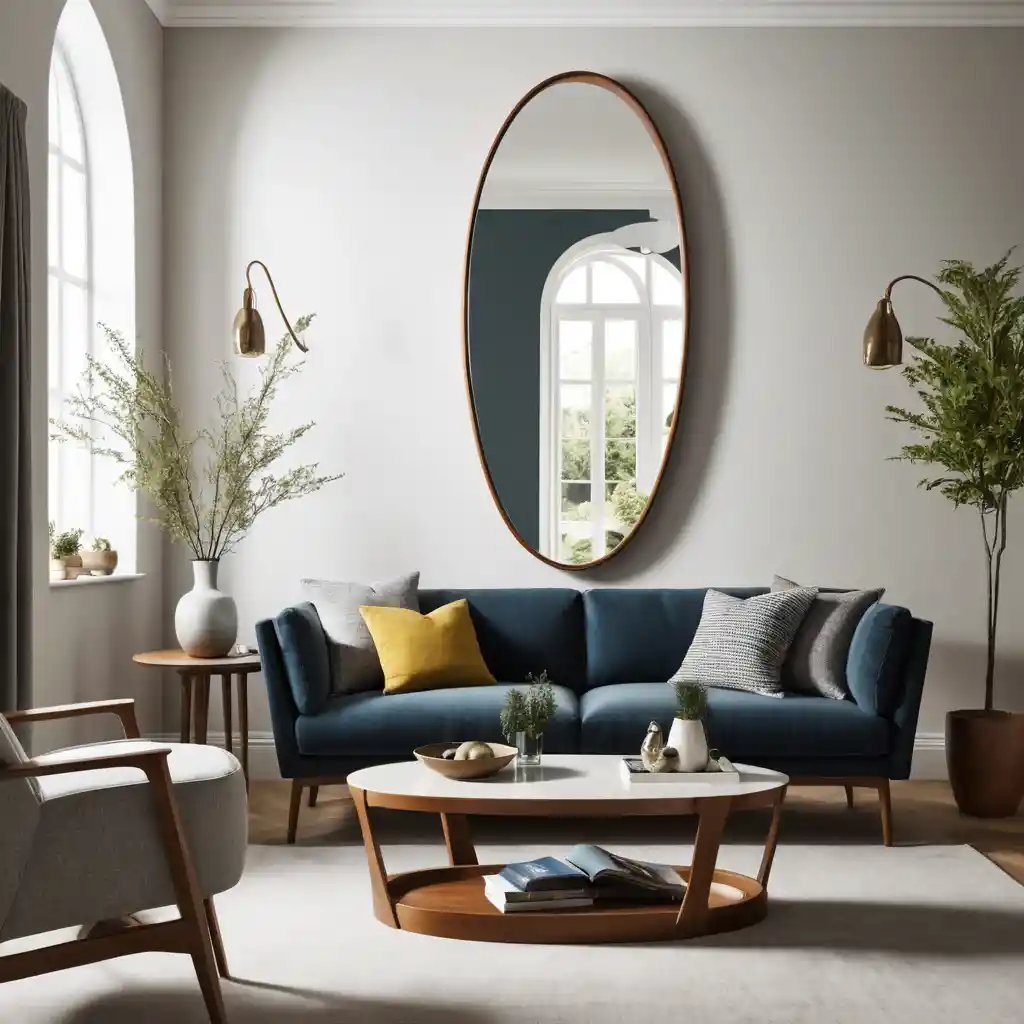 Oval Mirror for Soft Contrast
