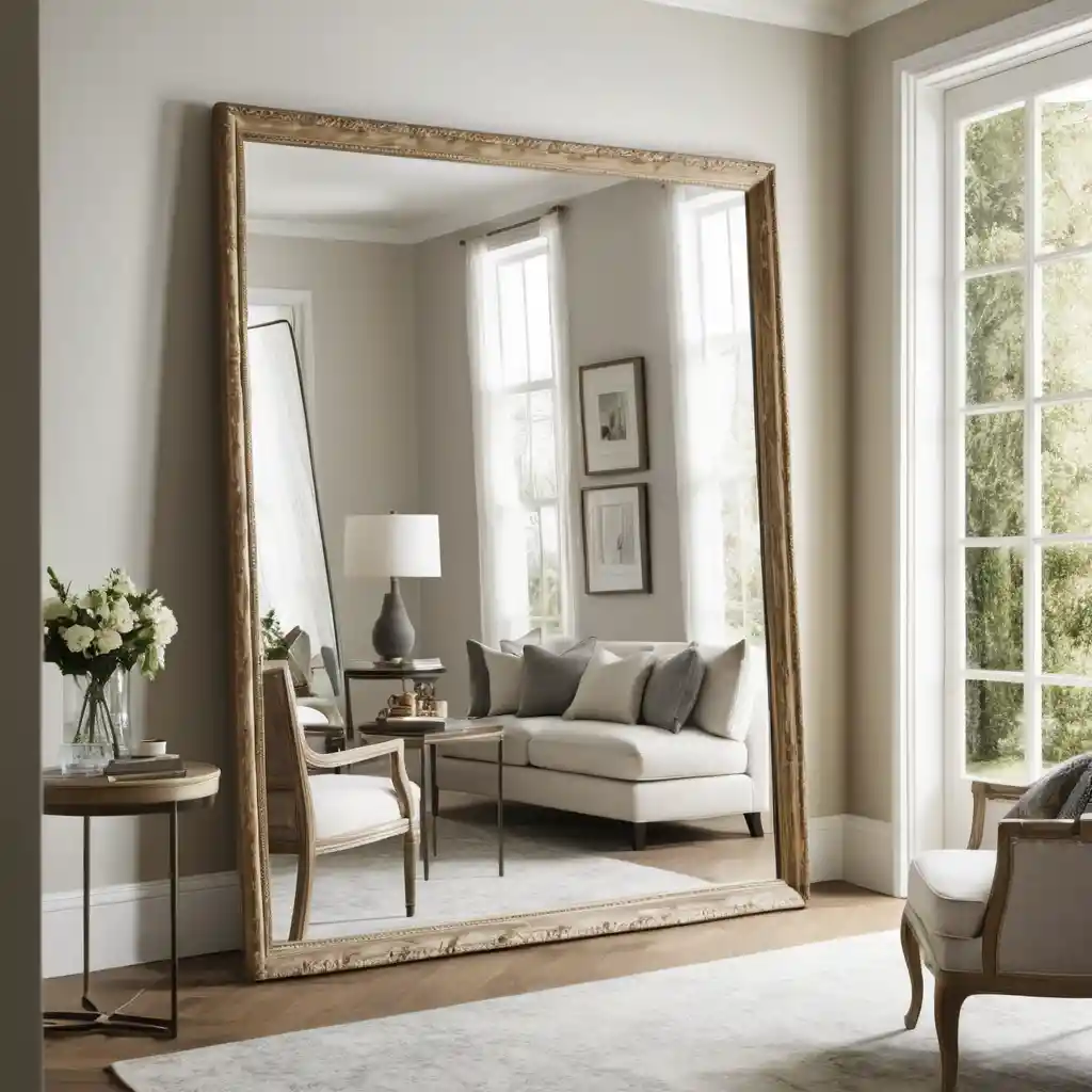 Oversized Leaning Mirror for a Luxe Touch