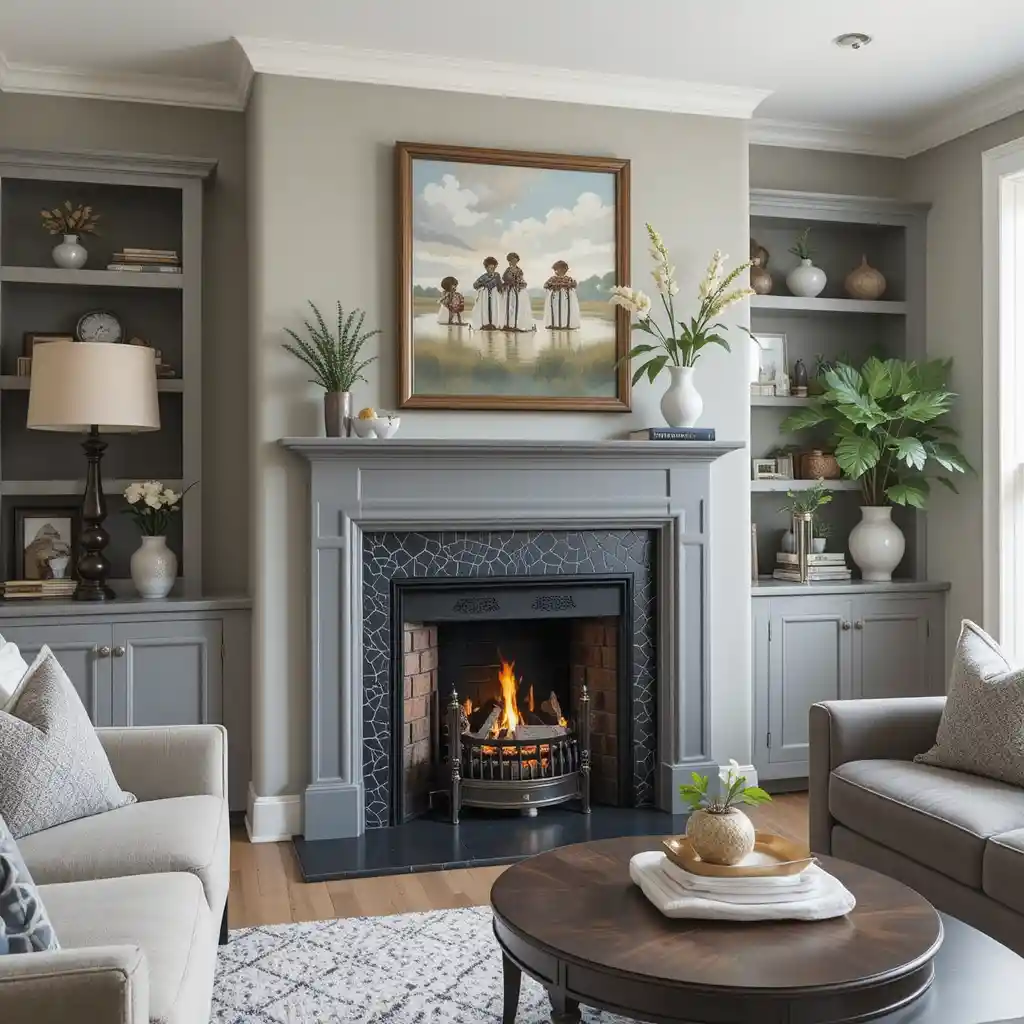 Painted Fireplace with Contrasting Trim