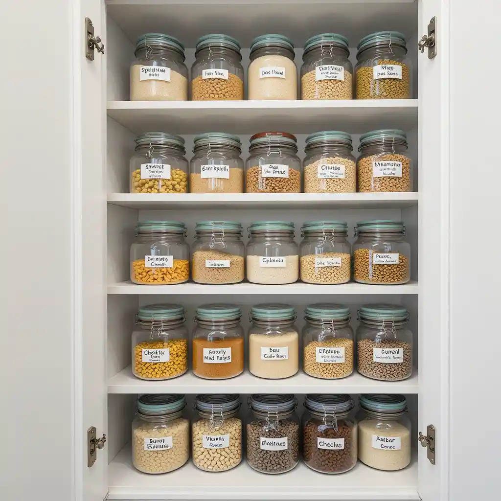 Pantry Cabinet with Glass Jar Storage