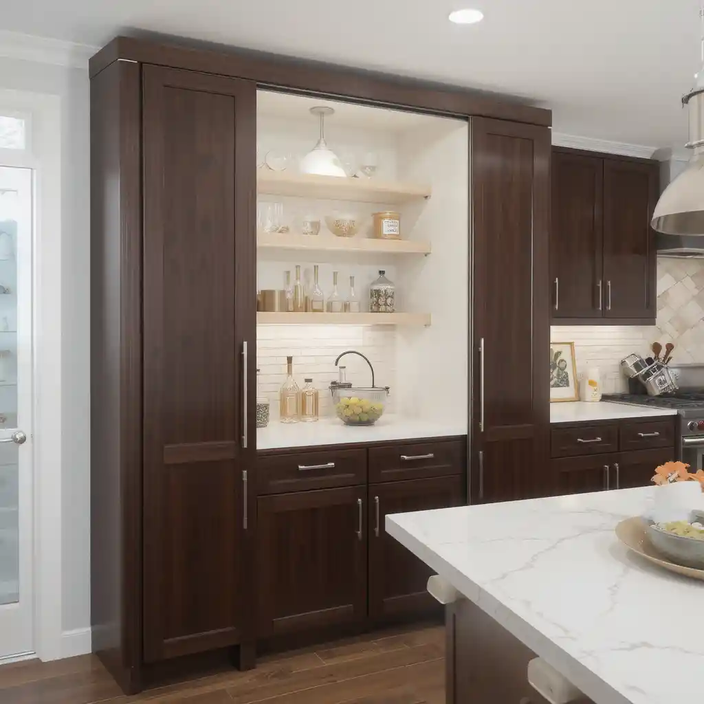 Pantry Cabinet with Pocket Doors