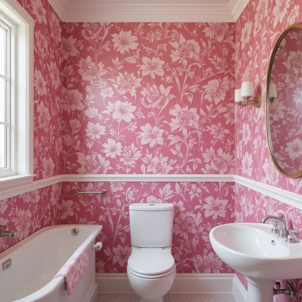Pink Patterned Wallpaper