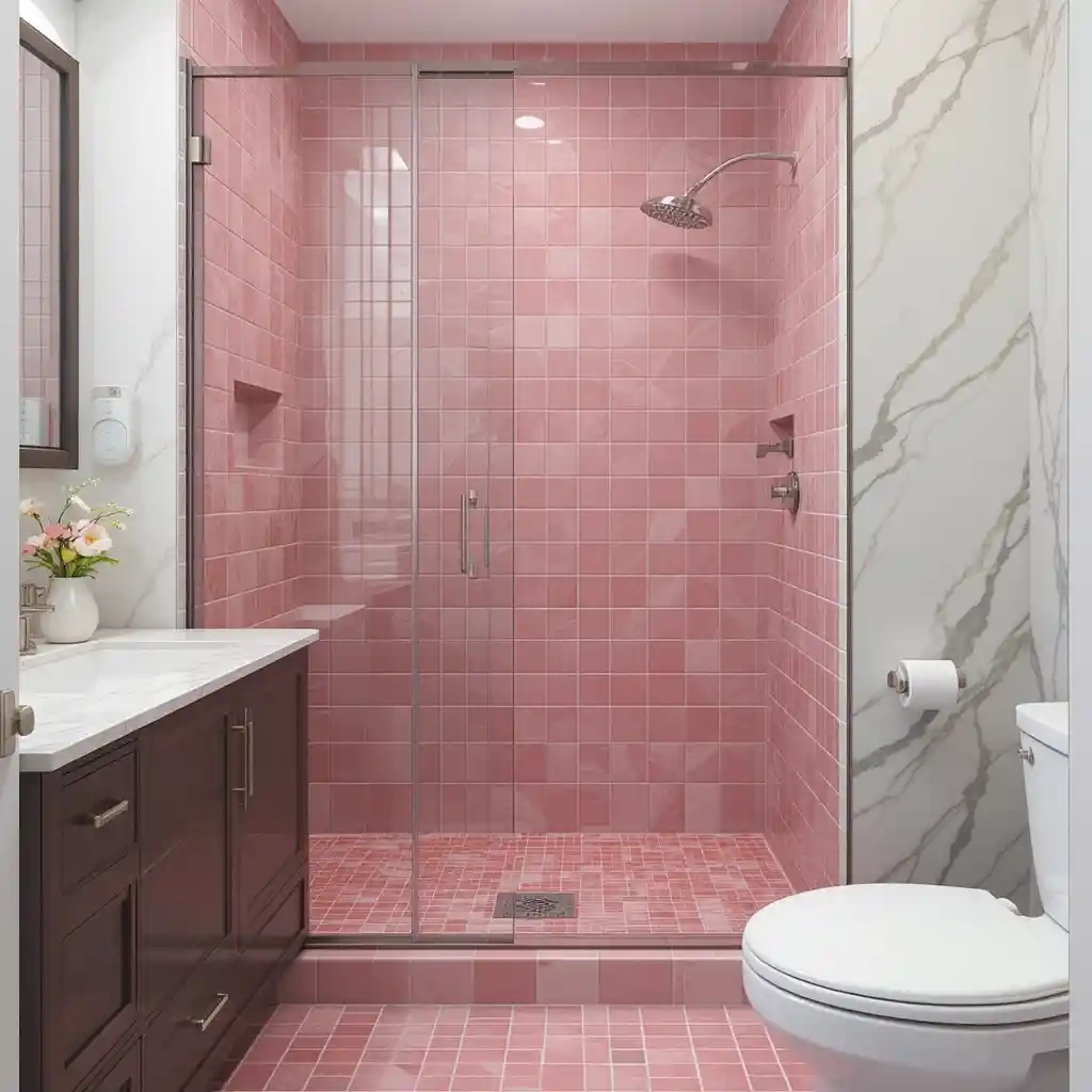 Pink Shower Floor