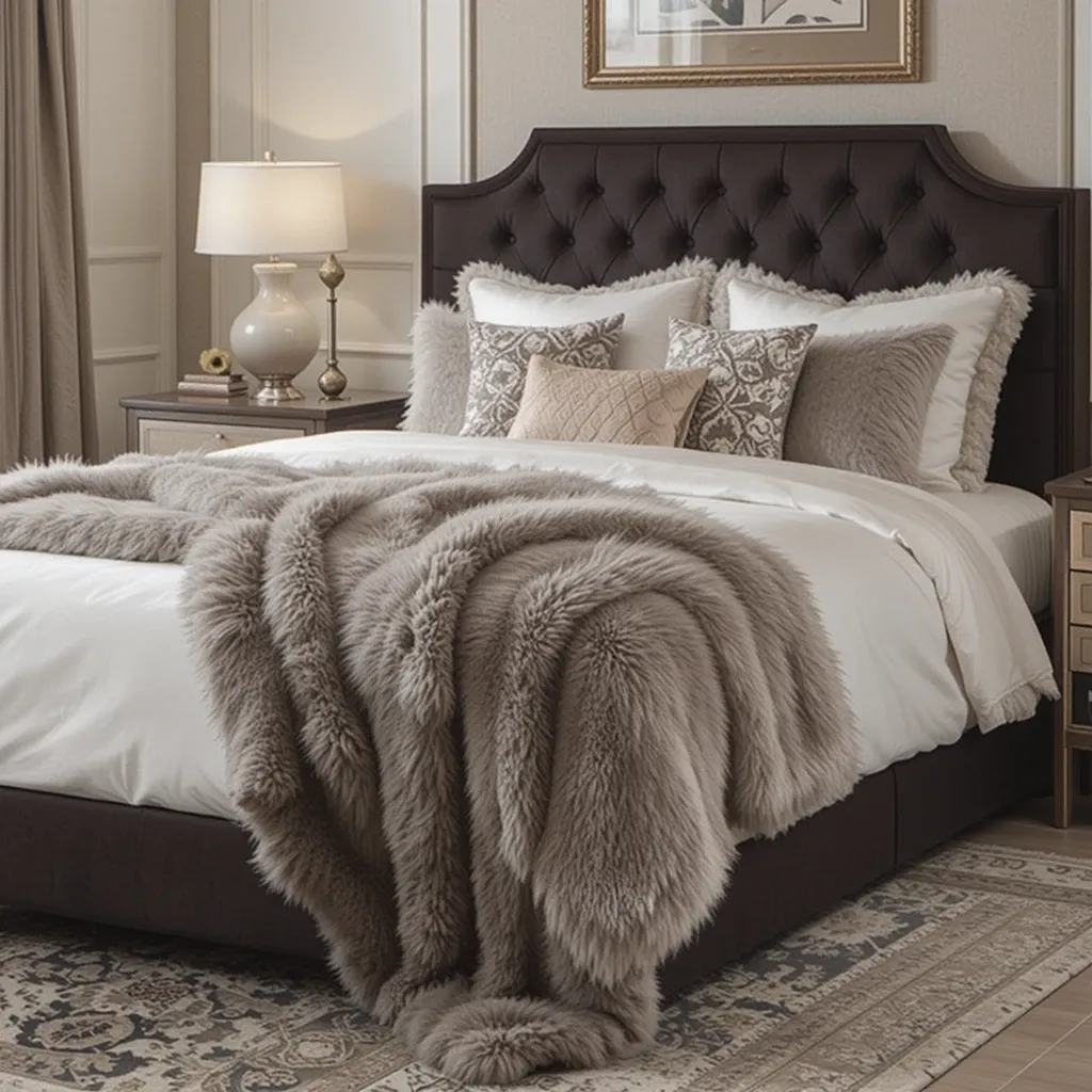 Plush Faux Fur Throw