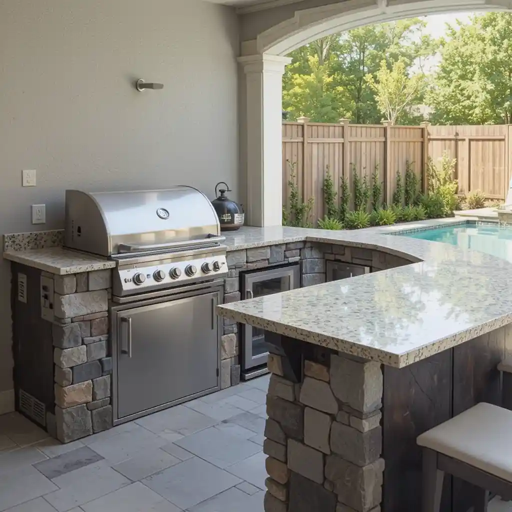 Poolside Barbecue Station