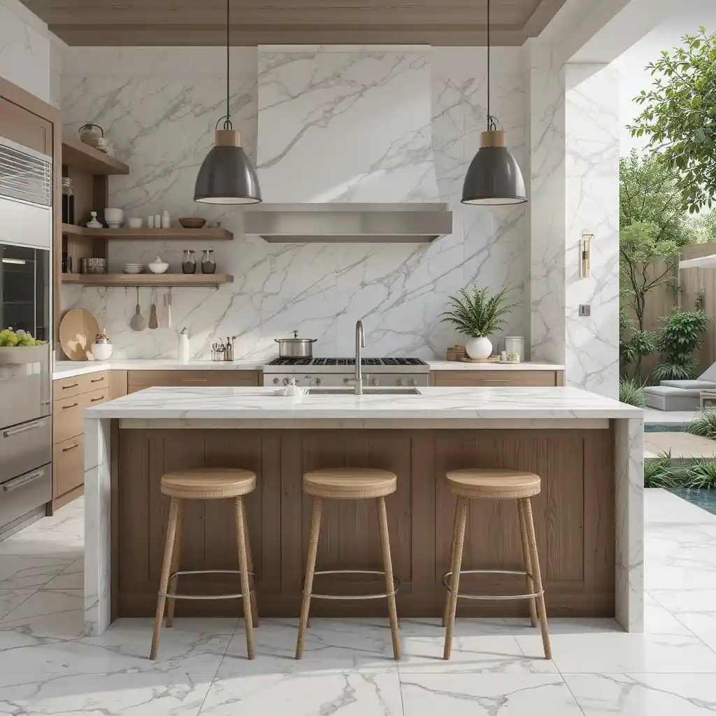 Porcelain Slab with Marble Look