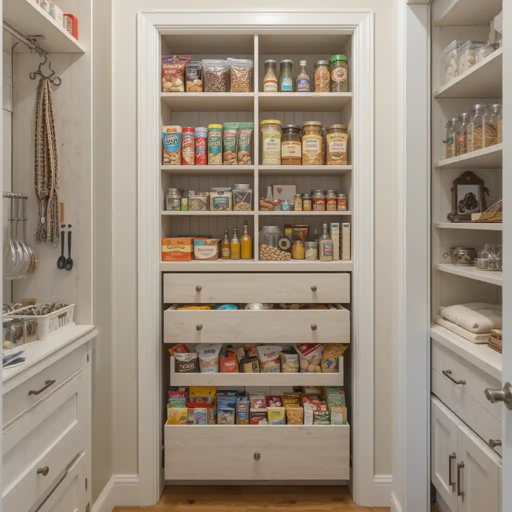 Pull-Out Pantry Drawers for Easy Access