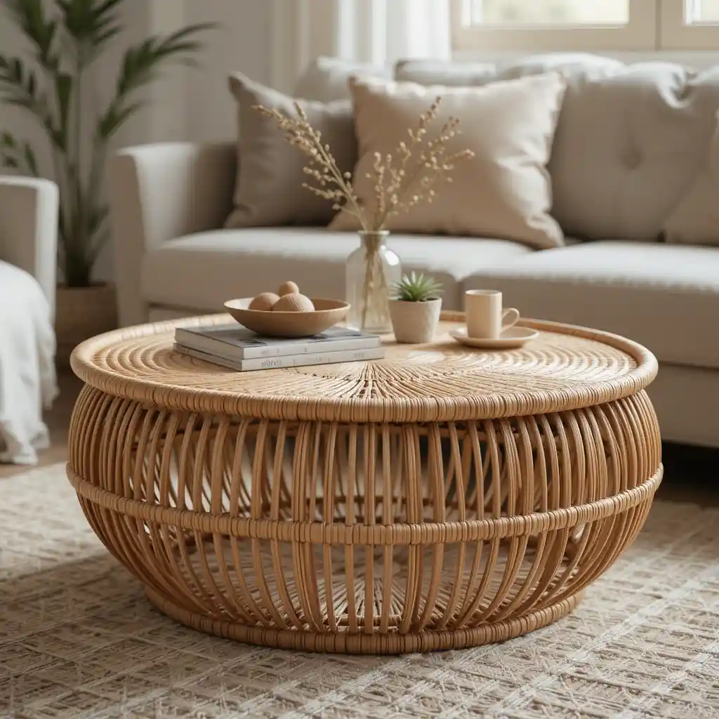 Rattan Coffee Table for a Cozy Touch