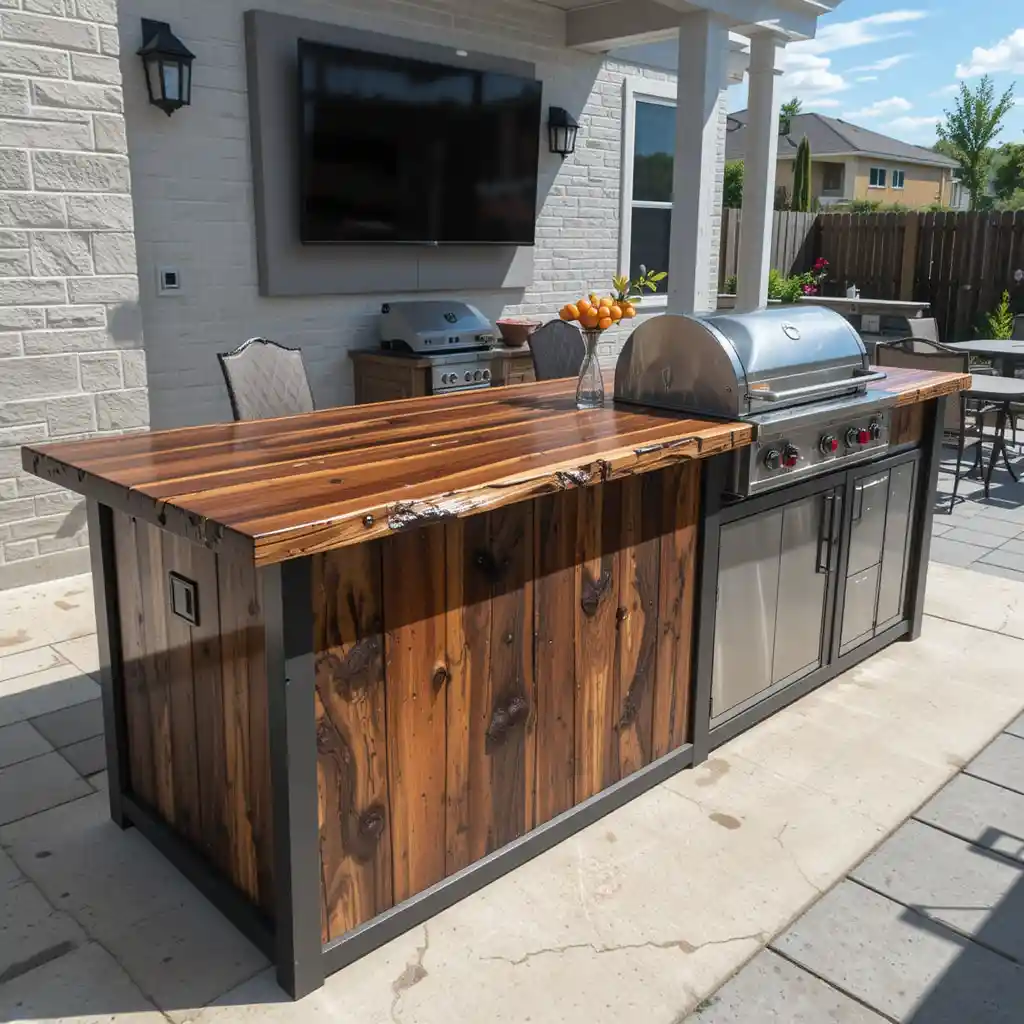 Reclaimed Wood Slab with Resin Coating