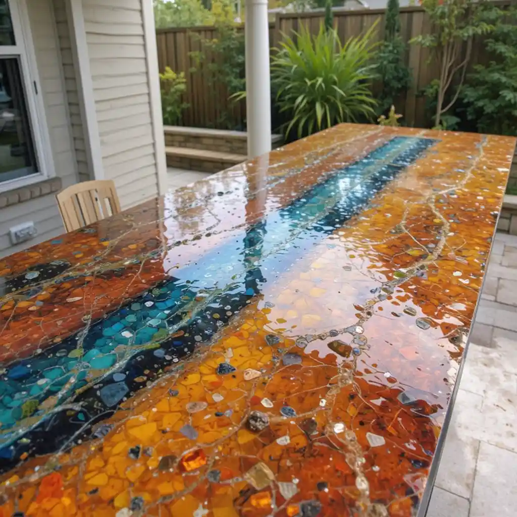 Recycled Glass Slab for Eco-Friendly Design