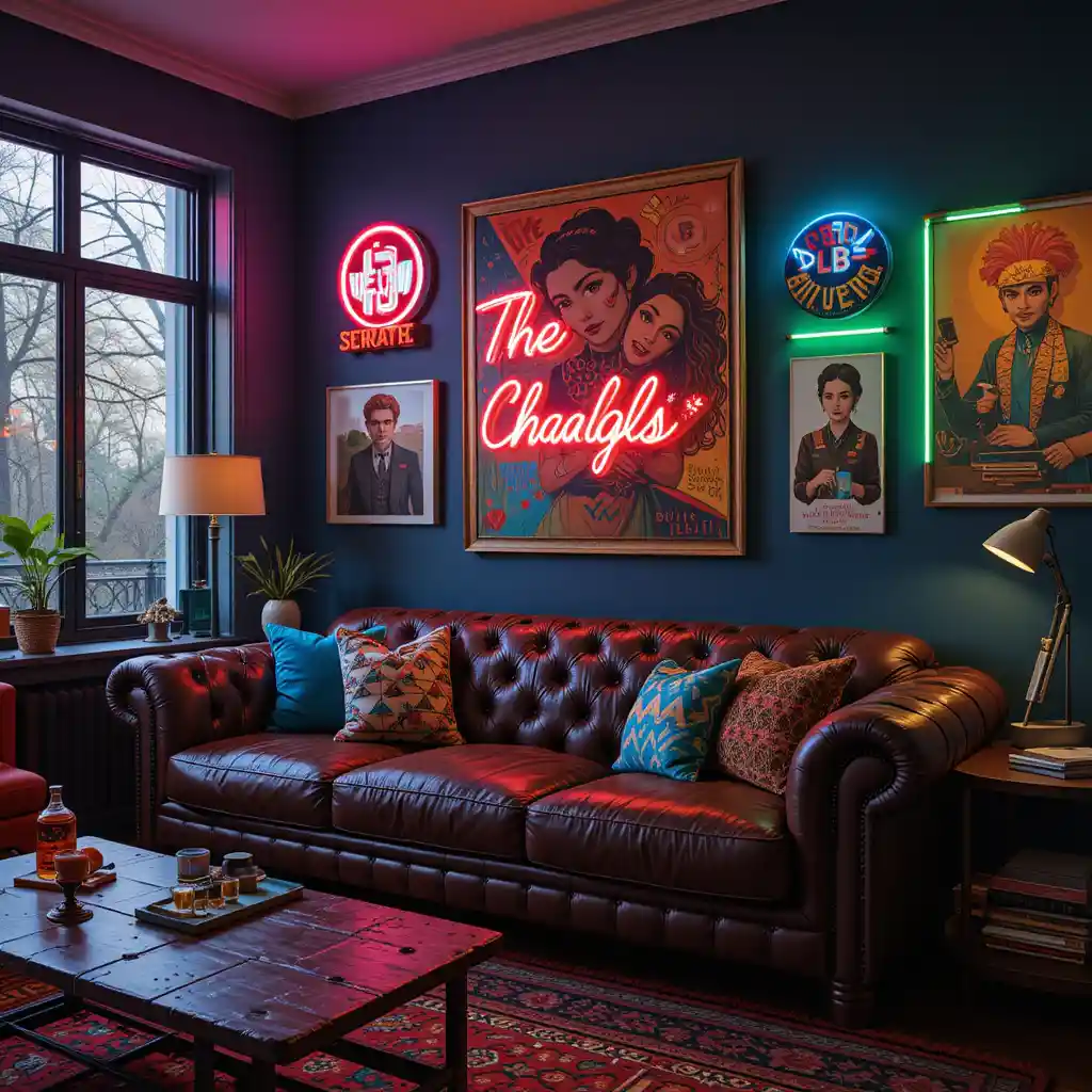 Retro Style with Leather and Neon