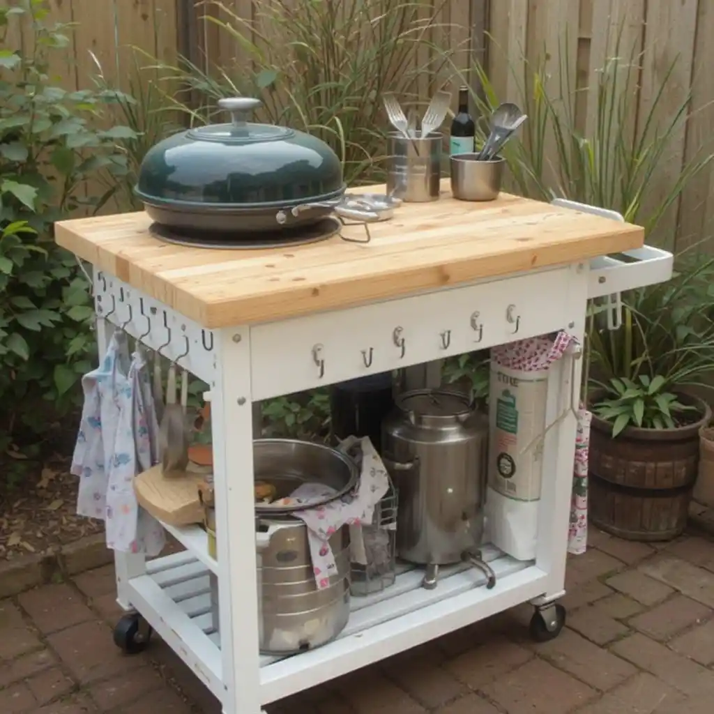 Rolling Kitchen Cart With Storage