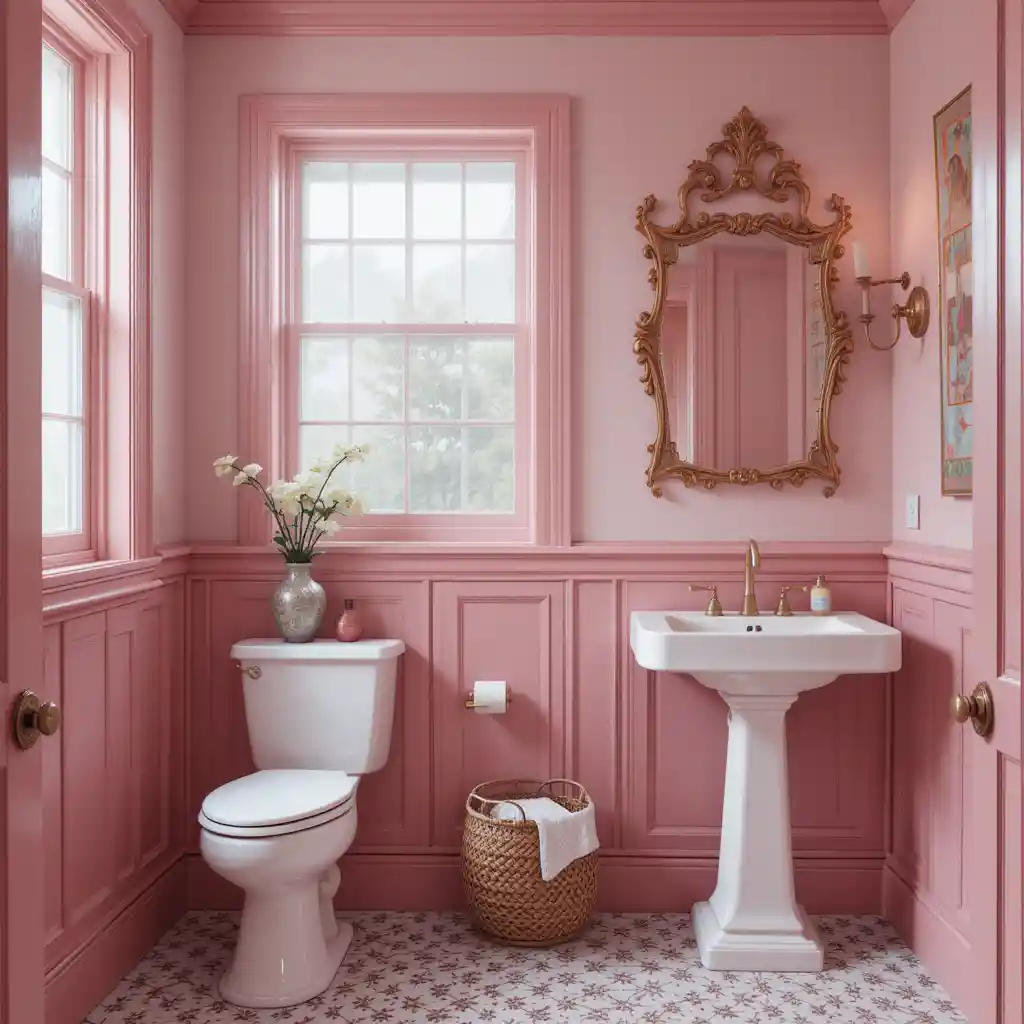 Rose Pink Wainscoting