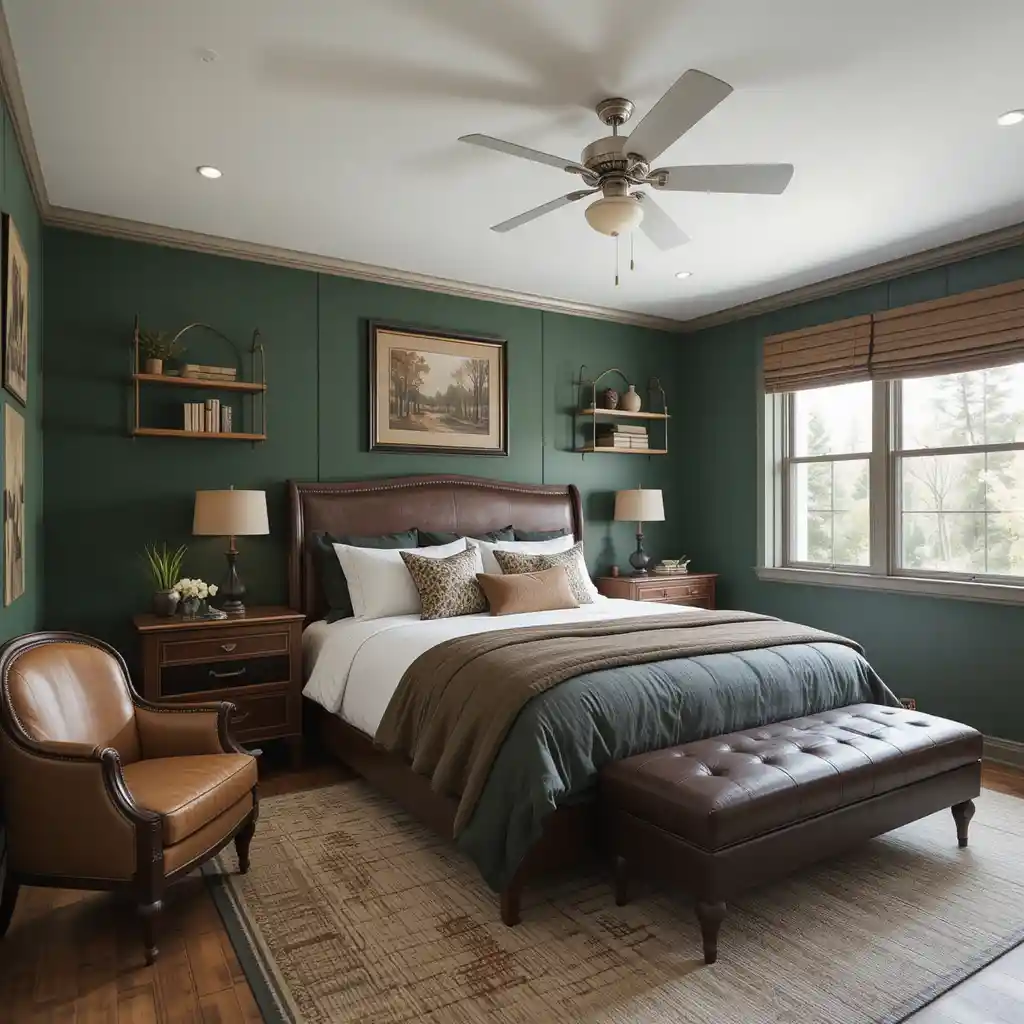 Rustic Forest Green with Leather Accents