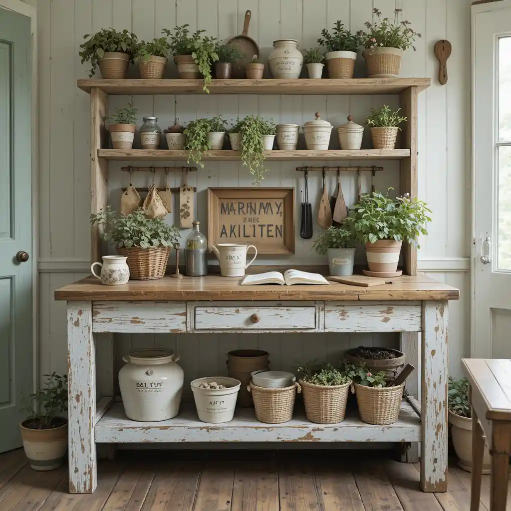 Rustic Potting Bench