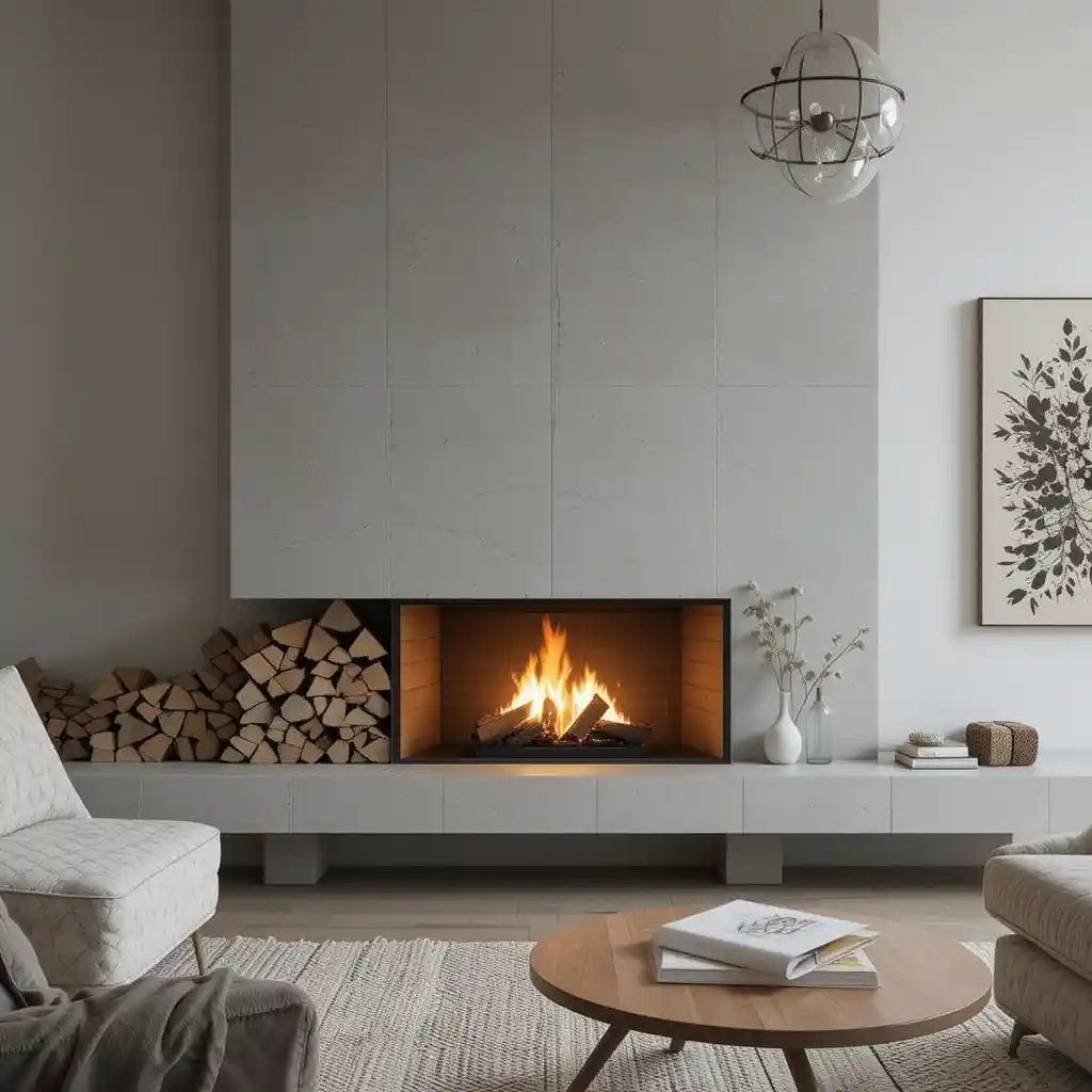 Scandinavian-Inspired Fireplace