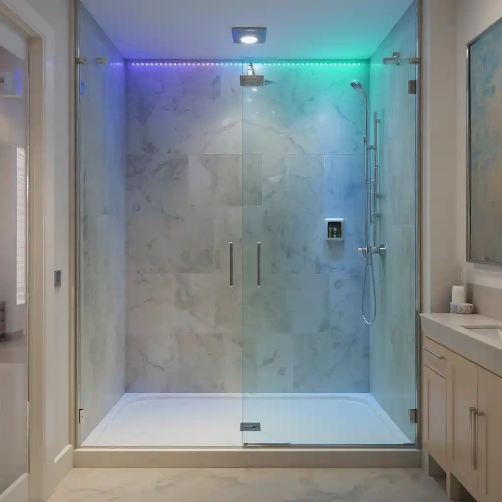 Shower with LED Lighting