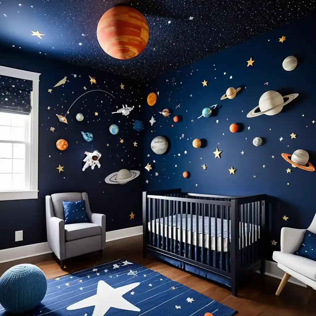 Space-Themed Baby Room