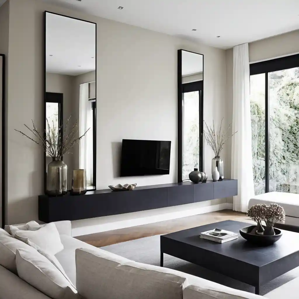 Tall Narrow Mirrors for Vertical Emphasis