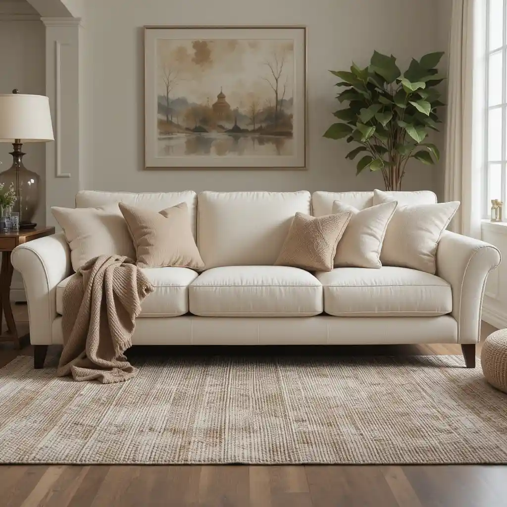 Textured Cream Sofa