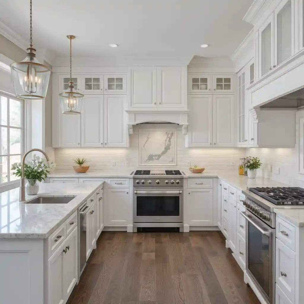 Transitional White Cabinets