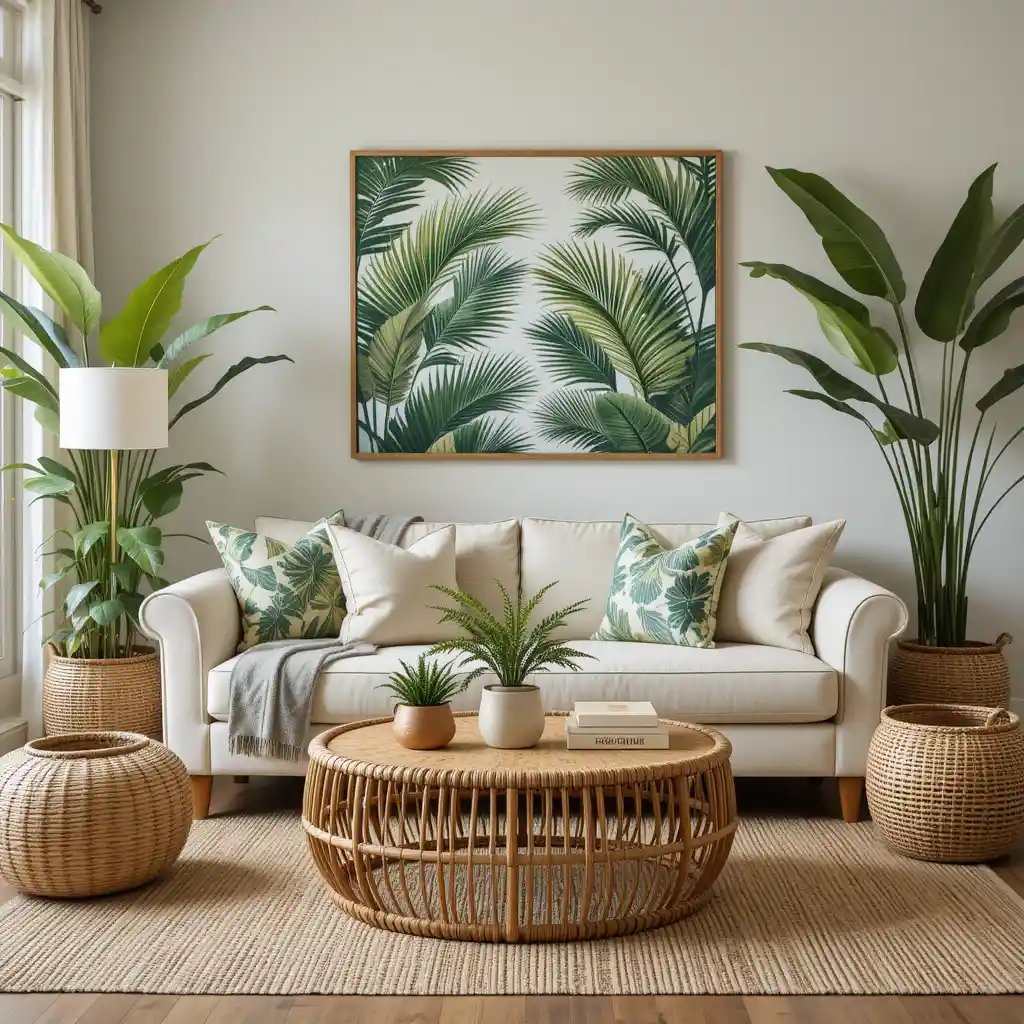 Tropical Escape with Palm Prints