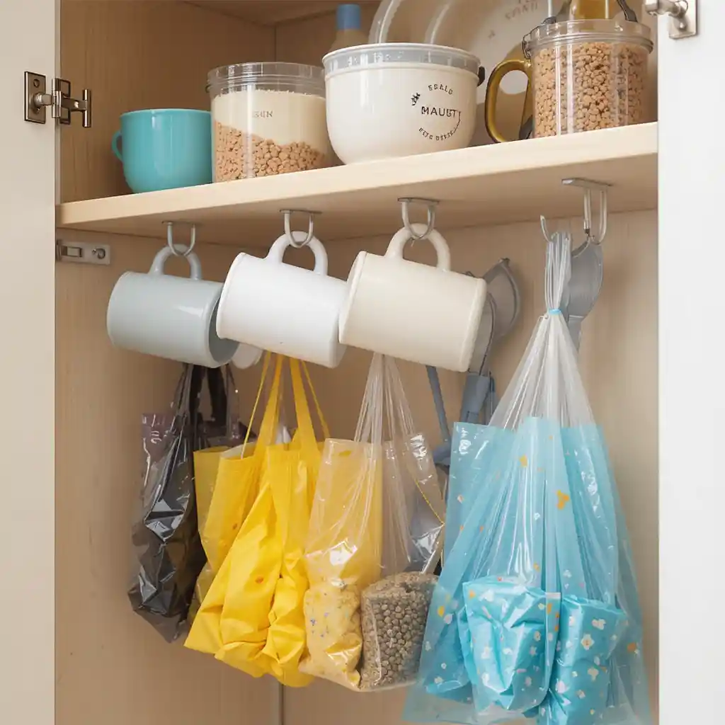 Under-Cabinet Hooks for Hanging Storage