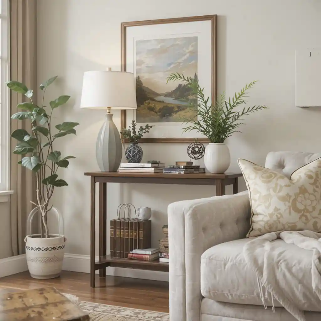 Use a Console Table Behind the Sofa
