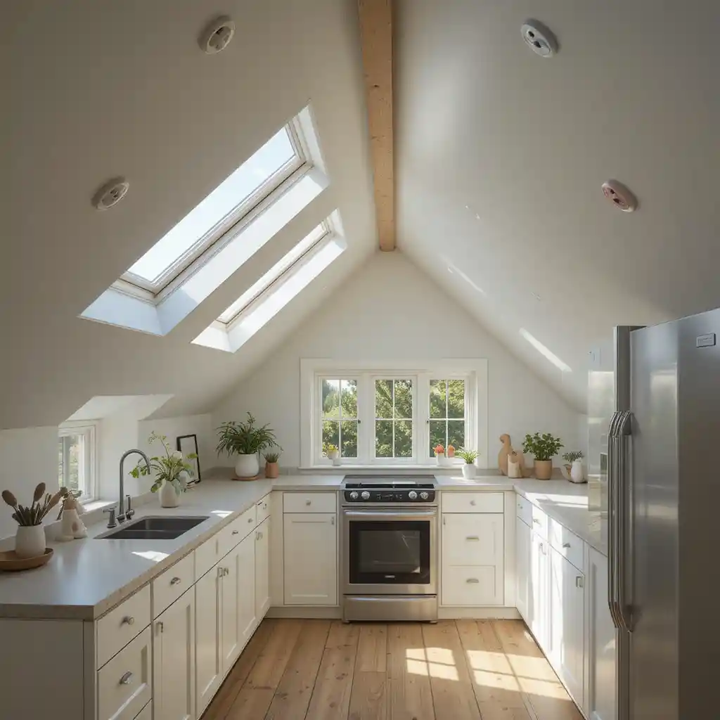 Vaulted Ceiling with Skylights