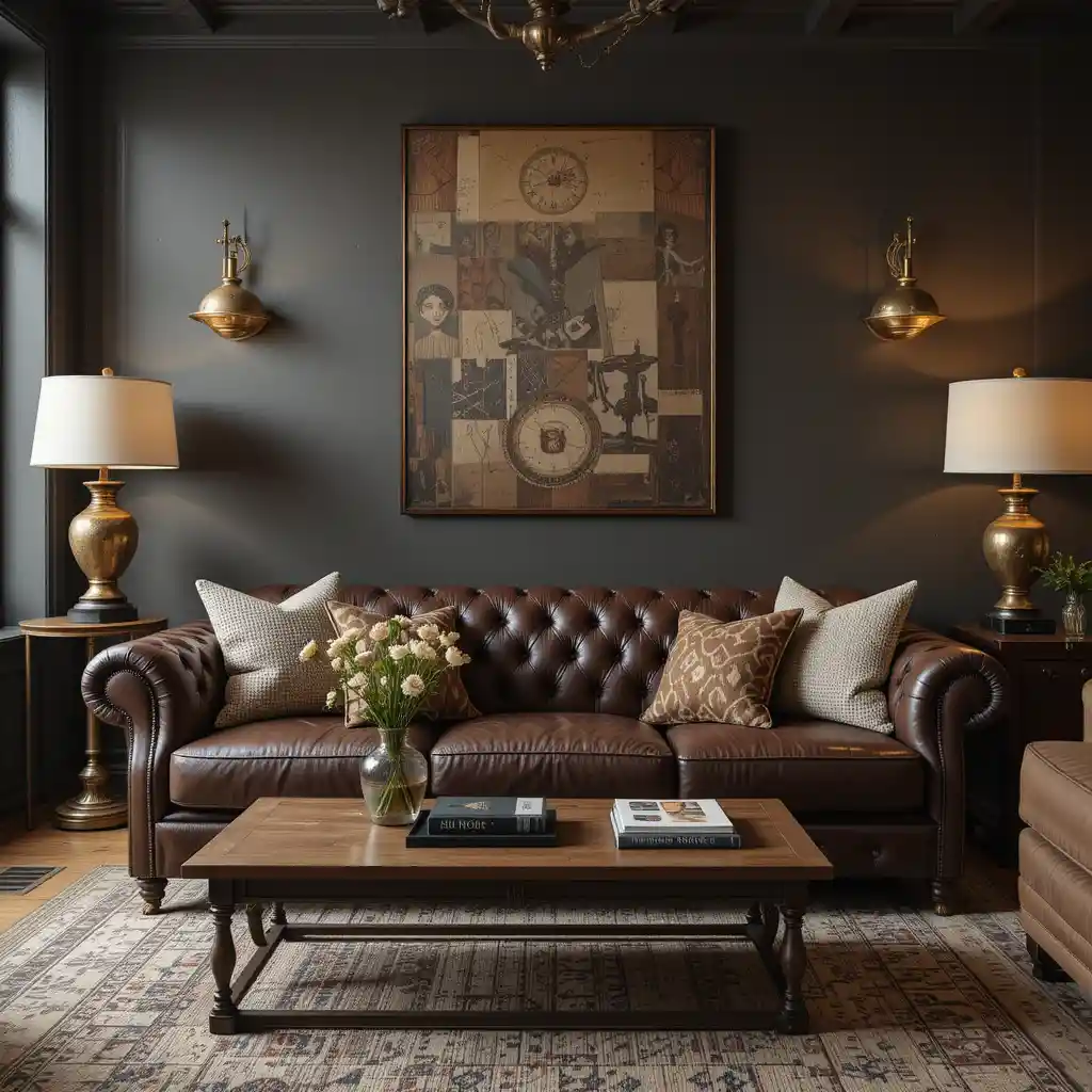 Vintage Charm with Leather and Brass